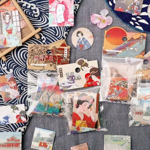 40pcs Retro Japanese Scrapbook Decoration Sticker DIY Diary Album Mobile Phone iPad Sticker Label Kawaii Stationery Child Gift