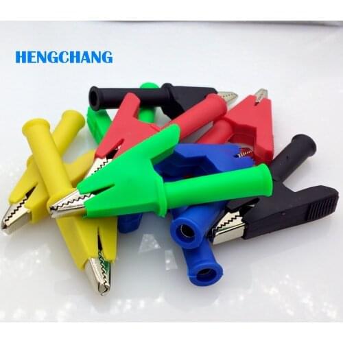 5 color Pure copper large current 30A with case Alligator clip test clip with 4mm banana socket 10pcs/lot