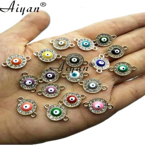 50Pieces Eyes Double Hole Alloy Fitting Connectors Many Colors Can DIY Handmade Into Braided Bracelet Or Stretch Cord Bracelet