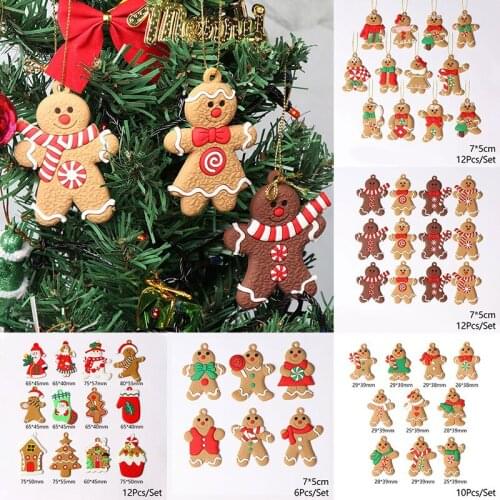 6/12Pcs New Gingerbread Man Christmas Tree Pendant Christmas Decoration Pendant Home Decoration Gingerbread Man Decoration Penda
