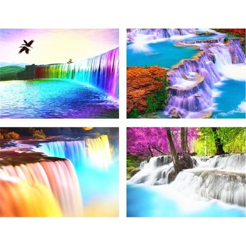 5D DIY Diamond Painting Landscape Waterfall Rhinestone Picture Full Square/Round Diamond Embroidery Mosaic Home Decoration Gift