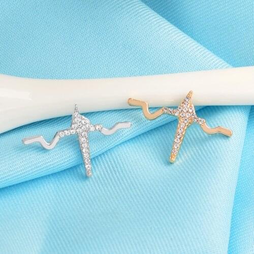 2019 new Heartbeat ECG enamel Brooch Pins Gold Silver Biology Medical Jewelry Doctor Nurse Graduation gift for Medical Students