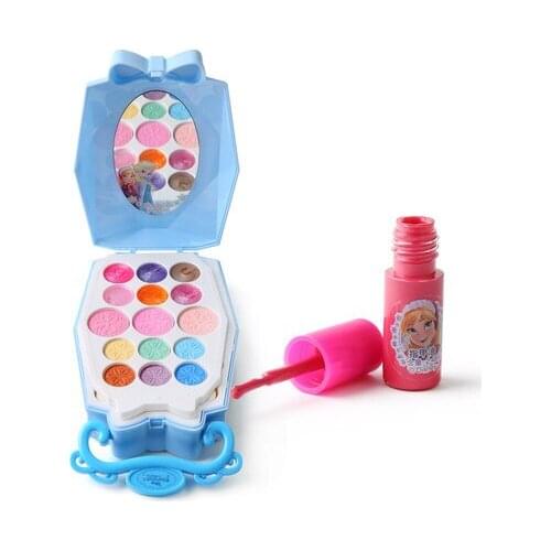 Disney girls Cosmetics Toy Princess Makeup Box Set Frozen Girl House Toy Lip Gloss Rouge baby Christmas present