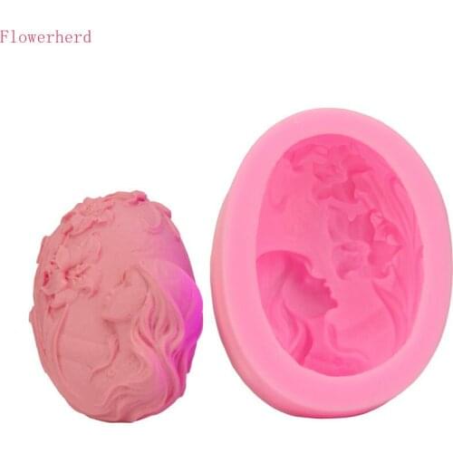 DIY Soap Making Supplies Girl Flower Cake Mould DIY Silicone Fondant Baking Tool Handmade Soap Mold Pastry Mold Cake Decoration