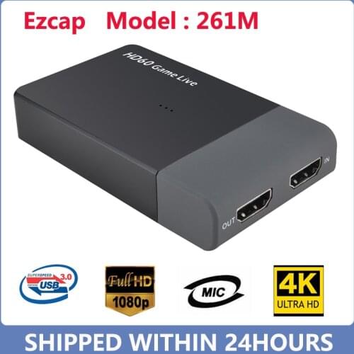 Ezcap 4K 1080P USB 3.0 261M hd Video Capture Game Live Streaming Video Converter Support 4K Video Input MIC IN for XBOX One PS4