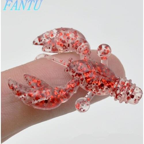 FANTU Artificial Mini Shrimp 3.8cm/1.8g Fishing Soft Lures Camarao Root TEXAS RIG Fishing Bait Fishing Tackles