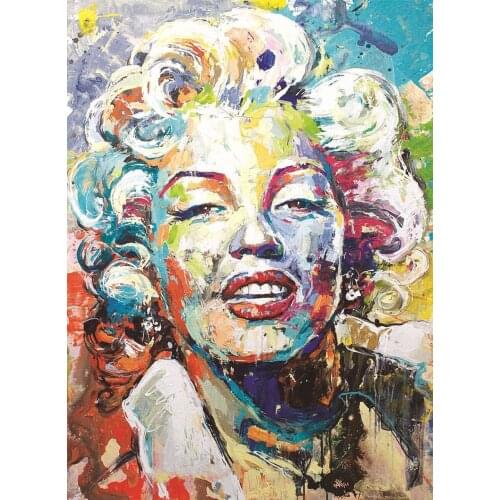 JMINE Div 5D colorful Marilyn Monroe Full Diamond Painting cross stitch kits art High Quality Portrait 3D paint by diamonds