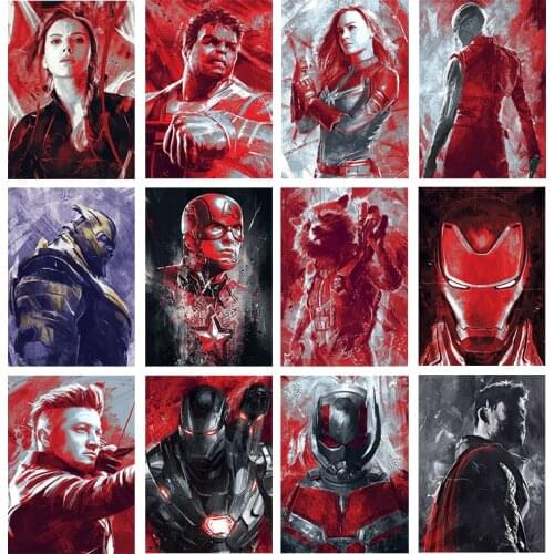 Marvel Classic Movie Canvas Painting Superhero Iron Man Retro Posters and Prints Print Mural Picture Artist Home Wall Decoration