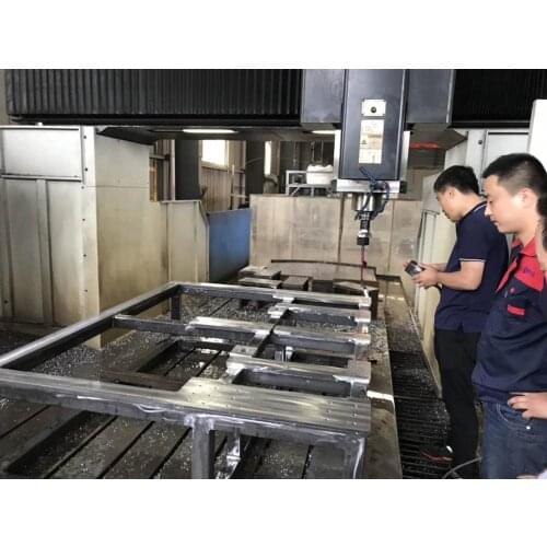 Gantry machining center machining welded parts