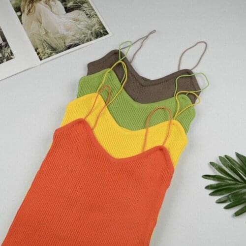 Women Summer Korean Slim Vertical Stripe Tank Top Sexy Bottoming Shirt Simple Thin Suspender Vest Ladys Casual Undershirt