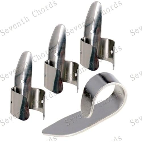 4pcs/lot Stainless Steel Forefinger Finger Picks Plectrums For Slide Guitar Banjo Ukulele guitar accessories parts
