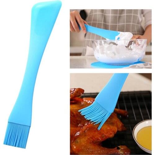 1pc Multifunction Baking Brush Dual-Use Non-Slip Silicone Basting Brush Oil Brush Cake Spatula BBQ Tools Accessories