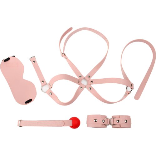 Real Beginners Leather Bondage Kit 4 Pc Set Flirting Tools Bed BDSM Sex Toys For Couples Fetish SM Slave Adult Produnt