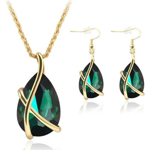 Jewelry Sets Limited 2016 New Wholesale Rose Gold-color Big Necklace Earrings Temperament A Design For Bridal/party