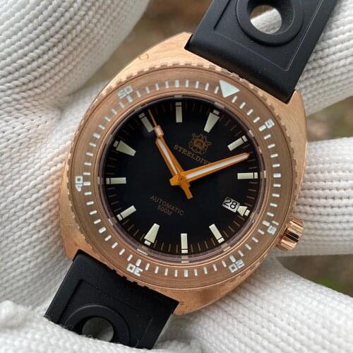 Steeldive New CUSN8 Bronze Diver Watch 500M Water Resistance Sapphire Crystal Luminous NH35 Automatic Movement Watches For Men