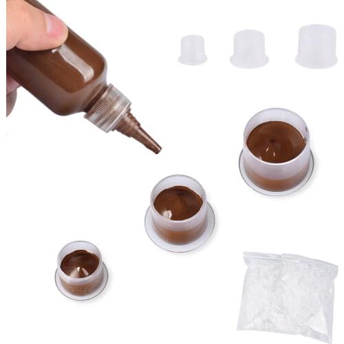 1000 pcs Disposable Tattoo Ink Cups S/M/L Plastic Clear Eyebrow Makeup Pigment Container Caps Holder Tattoo Accessories