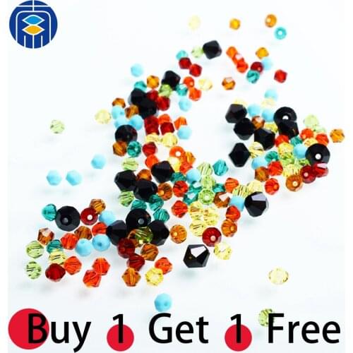Buy 1 Get 1 Free AB Color 4mm Crystal Glass Bicone Beads Wholesale Glass Beads for Bracelet Jewelry Making