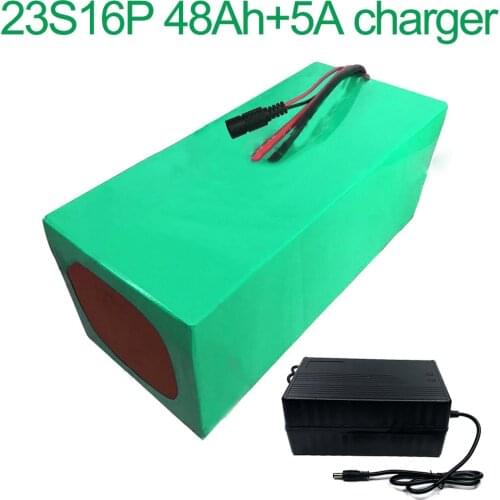 With 5A charger 84V 48Ah 23S16P 18650 Li-ion Battery electric two Three wheeled motorcycle bicycle ebike 390x220x140mm