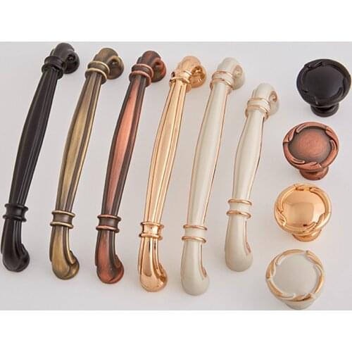 Wardrobe Cupboard Pull Handles Retro Metal Antique Brass 96mm 128mm Kitchen Cabinet Handle Furniture Drawer Knobs Pulls Handles