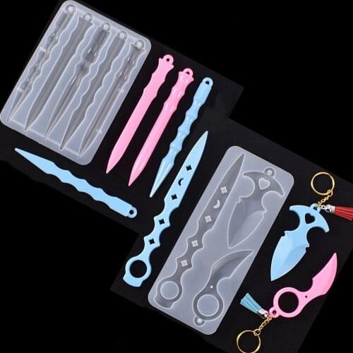 SNASAN Silicone Mold For Key Chain Epoxy Resin Cating Silicone Molds Pendant Self defense tool DIY to Push The Elevator Button
