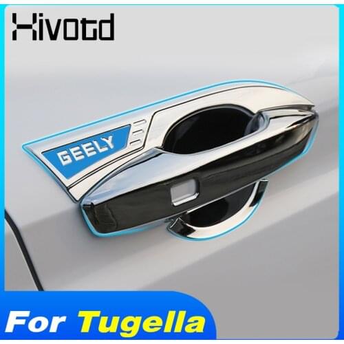 Car Styling Exterior Door Handle Cover Protector Trim Chrome Strip Modification For Geely Tugella FY11 2021-2019 Accessories
