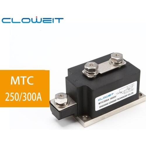 LONGWE MTC 250A 300A Thyristor Controlled Rectifiers 1600VDC Crimp Power Semiconductor Relay Module for AC-DC Motor Control