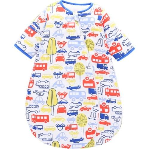 Thin quilted cotton boy pajamas girl long-sleeved clothing children’s anti-kick quilt autumn baby stroller sleeping bag