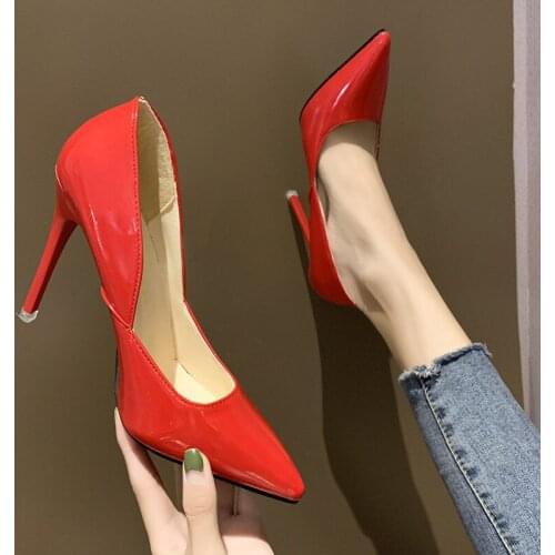 Wq2Plus Size Womens Pumps High Heels Shoes Woman Stiletto Pointed Toe Female Sexy Party Office Lady Wedding White Shoes