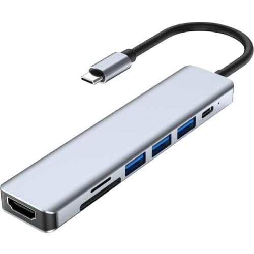 Type C USB Hub Dex Station HDMI-Compatible Hub USB 3.0 PD Charge TF/DF Card Slot USB C HDMI Hub for Laptop