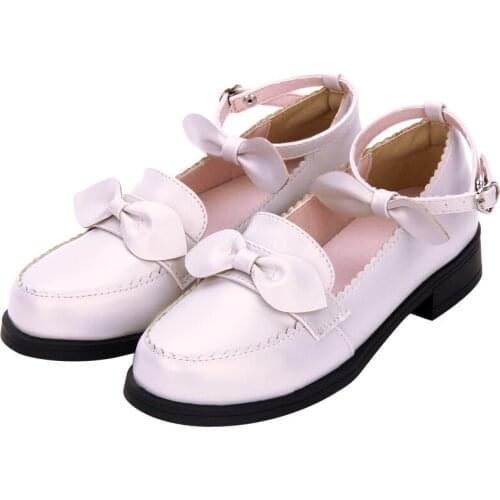 Spring Womens Low-Heeled Anime Lolita Shoe Girls Casual Leather Sandals College Student JK Uniform Maid Cosplay Single Shoes
