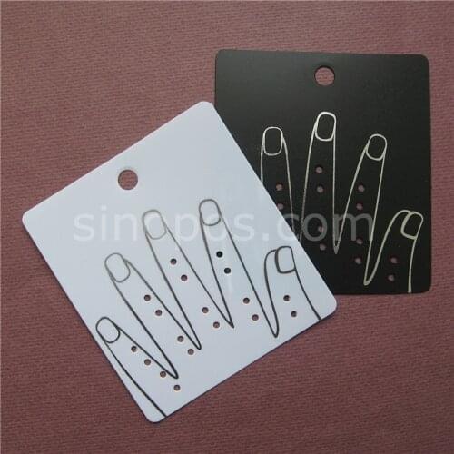 Rings PVC Display Card, showcase jewelry price tag, ring packaging chip, plastic gift hang tags vinyl fastener holder for rings