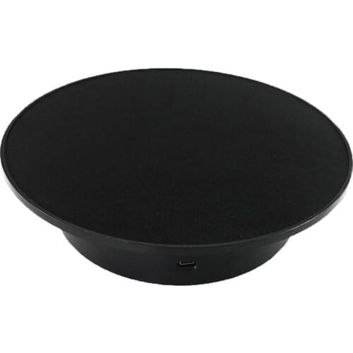 USB/Battery 360 Rotating Jewelry Display Turntable Stand Velvet /Mirror Top