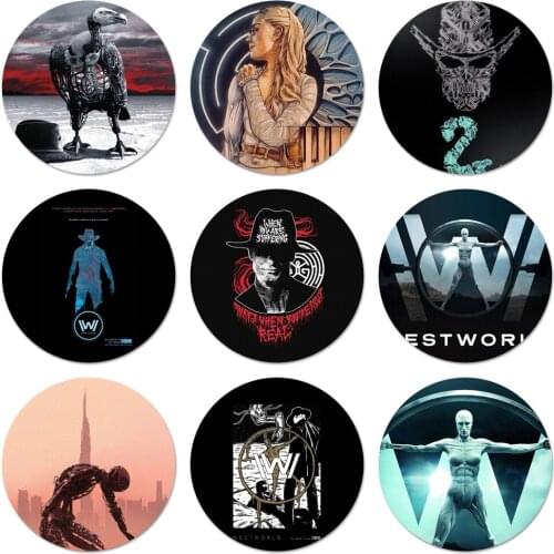 Westworld TV Series Icons Pins Badge Decoration Brooches Metal Badges For Backpack Decoration