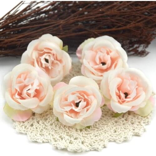 10pcs/lot Mini Artificial Flowers Silk Roses Heads For Wedding Decoration Party Fake Scrapbooking Floral Wreath Home Accessories