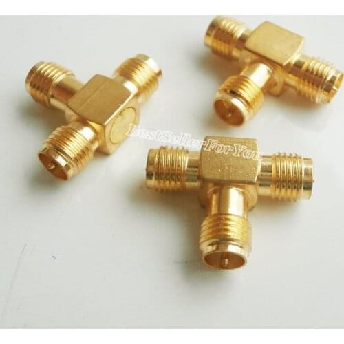 1X RP SMA Connector Female To Two 2 RPSMA Connector Female Triple T In Series Adapter Connector 3 Way