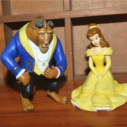 2PCS/lot 6-7cm High quality Disney beauty and the beast Princess bell the prince of the beast doll DIY decoration