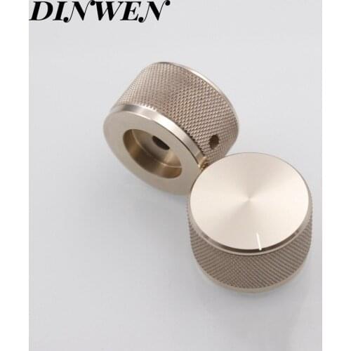 2PCS 35*22mm Golden Anodized Machined Full Aluminum Volume Potentiometer Control Knob For Radio Tube Amplifier Speaker DAC CD