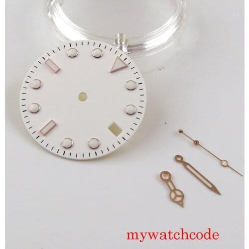 28.5mm White Sterile Watch Dial Hands For NH35A MIYOTA 8215 8205 Mingzhu 2813 Automatic Movement Wristwatch Parts