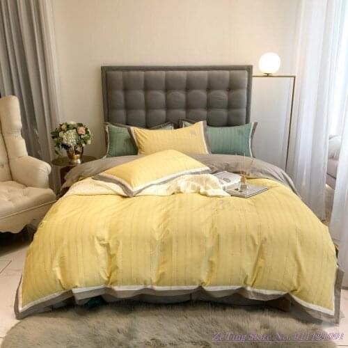 4pcs Bedding Set 1.8mBed Light luxury 100TC brushed Pure cotton Home Textile autumn winter thickened QuiltCover American Bedding