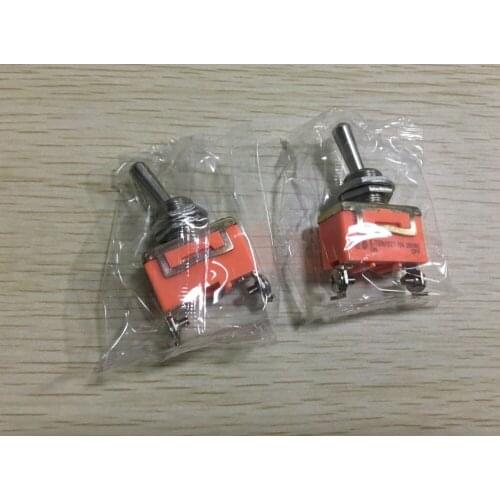 5 Pcs 12mm SPST 2 Screw Terminals ON/OFF Locking Toggle Switch Orange