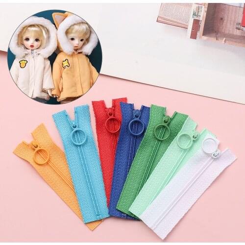 5Pcs/set Mini Zipper Doll Clothing Round Head Zipper For DIY Handmade Sewing Garment Applique Doll Clothes Accessories