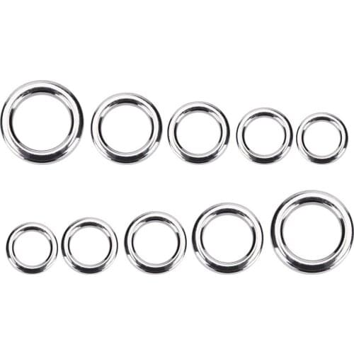 50PCS 4/5/6mm Stainless Steel Fishing Split Rings Lure Solid Ring Jigging Loop For Blank Crank Bait Connectors Tackle Tool Kit