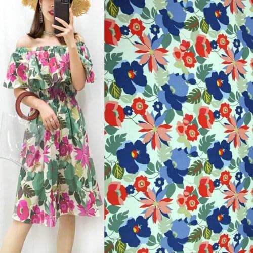 50x145cm natural 100% cotton poplin printed fabric cloth parent-child baby clothing shirt sewing fabric for dress material