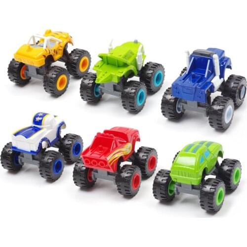 6pcs/Set Blaze Machines Car Toys Russian Miracle Crusher Truck Vehicles Figure Blazed Toys for Children Christmas Gifts Kid Toy