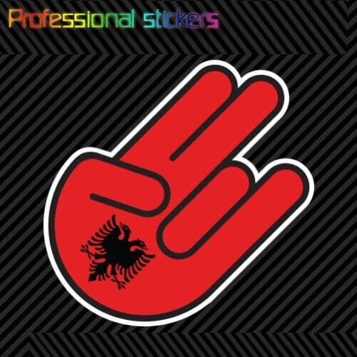 Albanian Shocker Sticker Die Cut Decal Self Adhesive Vinyl Albania ALB AL Stickers for Motos, Cars, Laptops, Phone