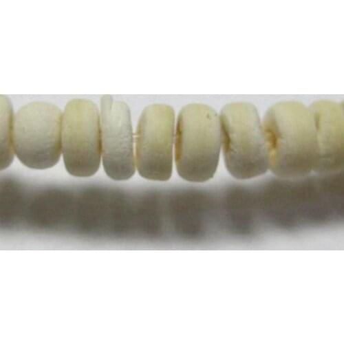 5 Strands of 16" Natural White Coconut Rondelle Beads 5mm