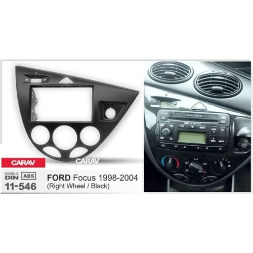 CARAV 11-546 2Din Radio Fascia for FORD Focus 1998-2004 (Right Wheel) Stereo Panel Mounting Installation Dash Kit Trim Frame