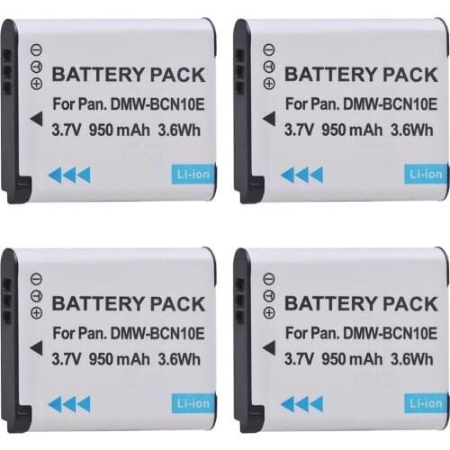Durapro 4PC 950mAH DMW-BCN10 DMW BCN10 DMW-BCN10E Li-ion Camera Batteria for Panasonic Lumix DMC-LF1 Lumix LF1 LF1K LF1W Cameras