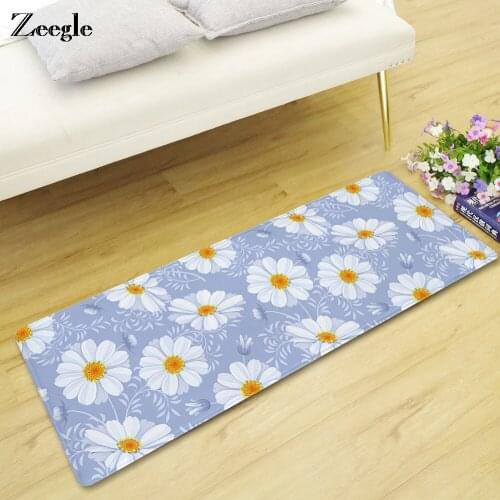 Zeegle Door Mat Crpet For Living Room Absorbrnt Bath Mat Flower Pattern Kitchen Mat Kid Bedroom Beside Rug Home Decor