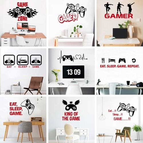 Double Color Gamer Wall Stickers Game Vinyl Decals For Kids Room Wall Decor Wallpaper Baby Room Wall Decal Sticker Mural